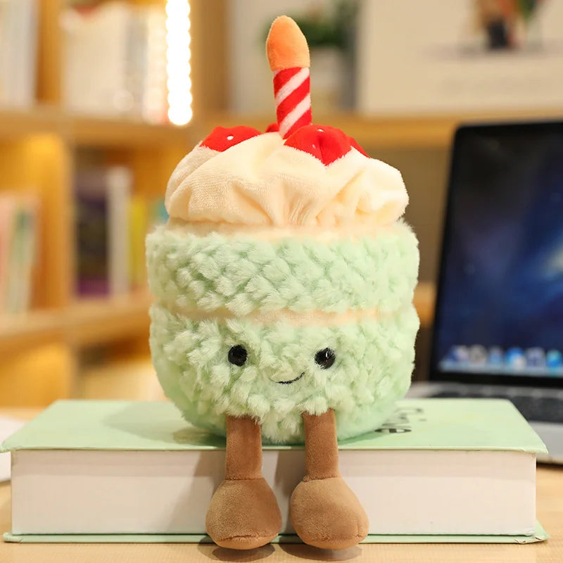 Cute Cake Plush 28cm green cake ds stuffed animal plush soft toy pillow pals plushie