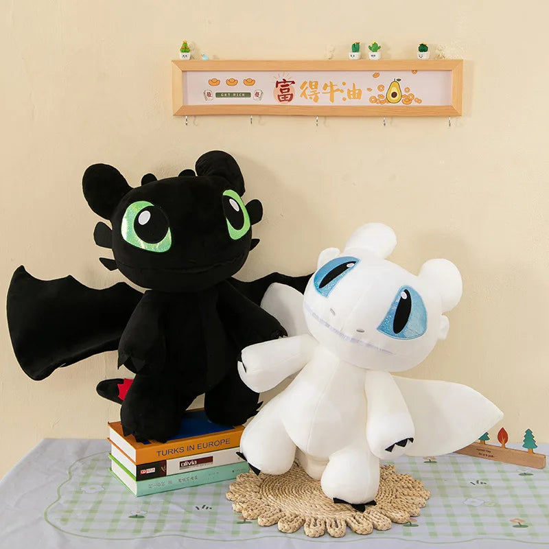 Chubby Toothless & Light Fury stuffed animal plush soft toy pillow pals plushie