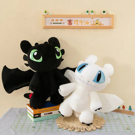 Chubby Toothless & Light Fury stuffed animal plush soft toy pillow pals plushie