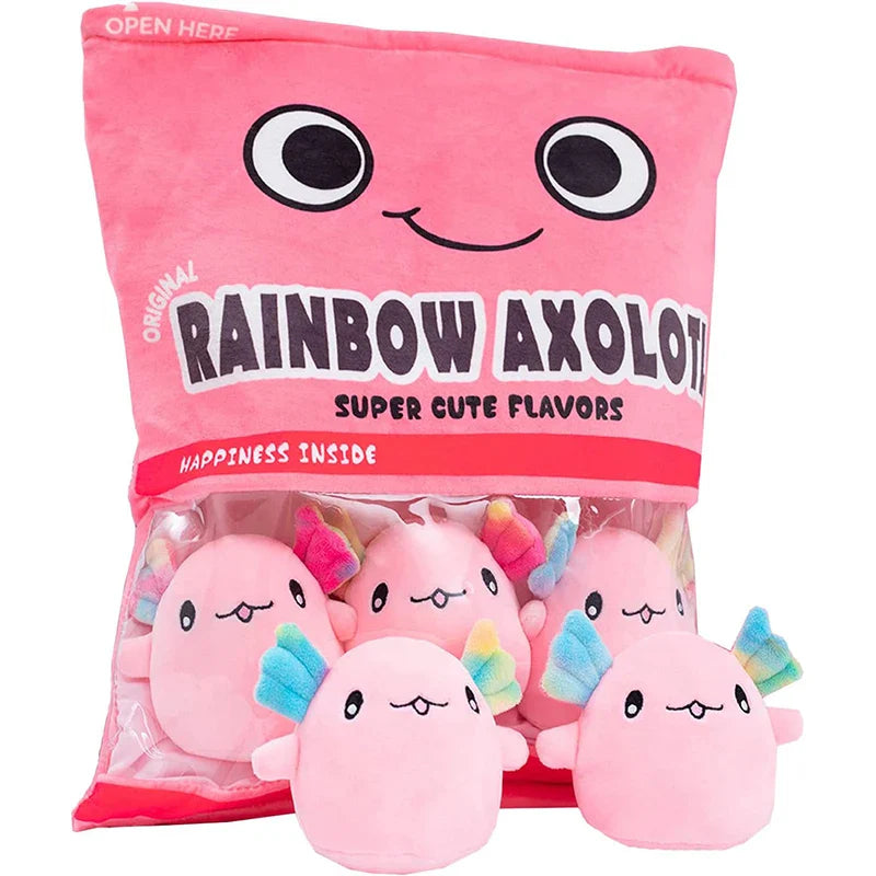 Axolotl Pillow Pink stuffed animal plush soft toy pillow pals plushie