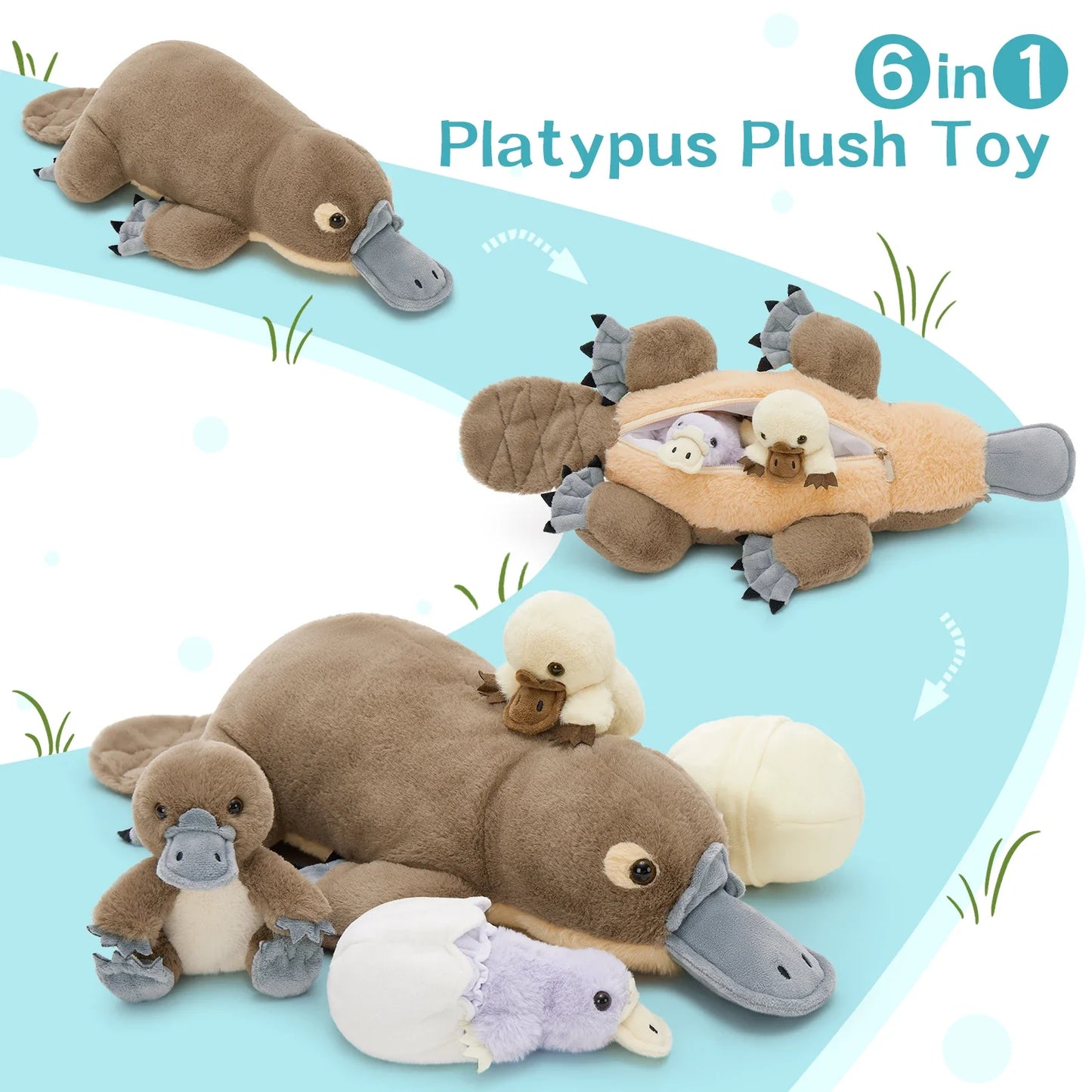 Platypus Mamma stuffed animal plush soft toy pillow pals plushie