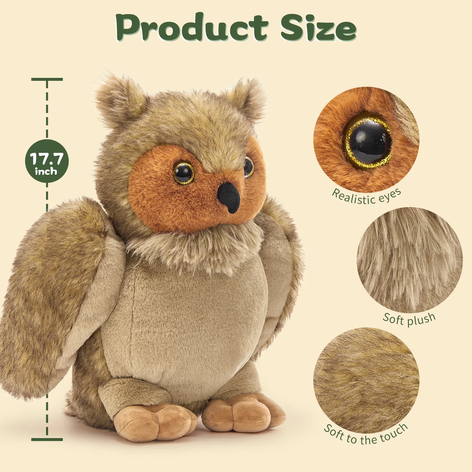 Owl with Babies stuffed animal plush soft toy pillow pals plushie