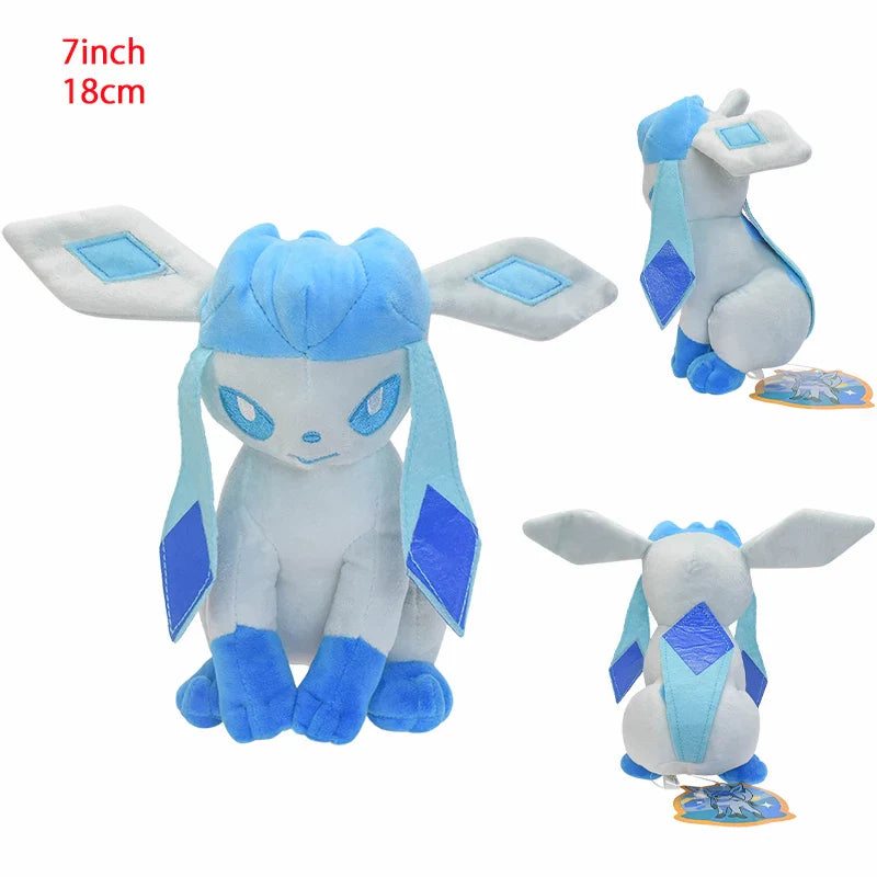 Cute Eeveelution Collection Pokemon Plush Toy Set of Sitting Glaceon