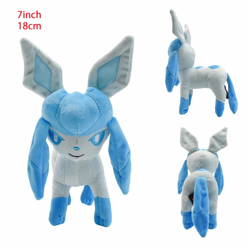 Cute Eeveelution Collection Pokemon Plush Toy Set of Standing Glaceon 