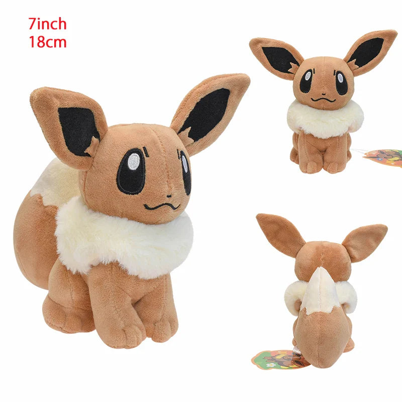 Cute Eeveelution Collection Pokemon Plush Toy Set of Sitting Eevee 