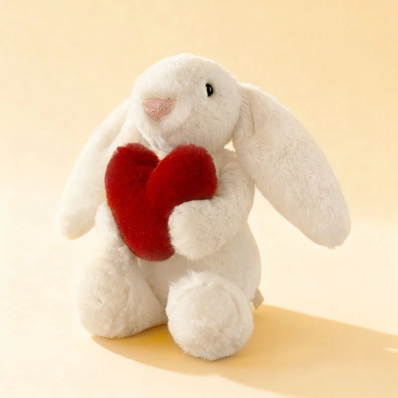 Heart Bunny Plush White stuffed animal plush soft toy pillow pals plushie