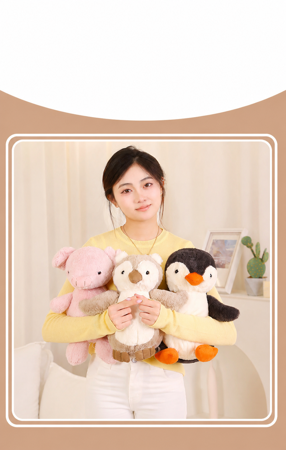 Muñeco Pingüino de Cacahuate Popular en Internet, Pequeño, Suave, Juguete de Peluche para Niños, Muñeco para Máquina de Agarre de 8 Pulgadas