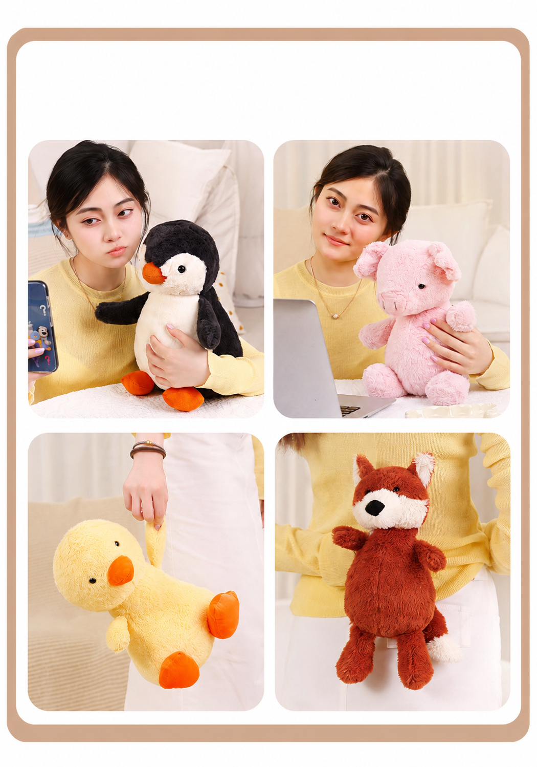 Muñeco Pingüino de Cacahuate Popular en Internet, Pequeño, Suave, Juguete de Peluche para Niños, Muñeco para Máquina de Agarre de 8 Pulgadas